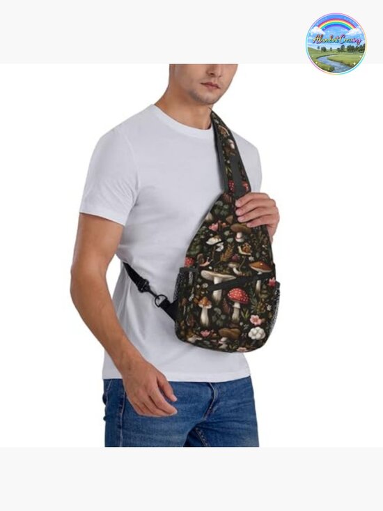 Sling Backpack Unisex Crossbody Chest Bag Hiking Travel Polyester Adjustable
